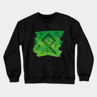 Celtic Green Paint Runes Norse Mythology Asatru Crewneck Sweatshirt